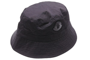 MONCLER モンクレール 22SS バケットハット ブラック 黒 ロゴ 帽子 サイズL 美品 中古 42656
