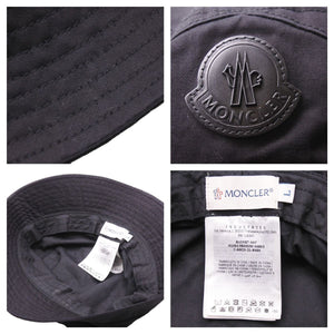 MONCLER モンクレール 22SS バケットハット ブラック 黒 ロゴ 帽子 サイズL 美品 中古 42656