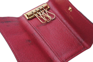 LOUIS VUITTON ルイヴィトン ミュルティクレ キーケース 4連 モノグラム ワインレッド ゴールド金具 美品 中古 42661