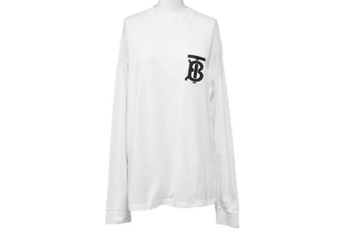 BURBERRY バーバリー ロングＴシャツ ロンT 長袖 丸首 クルーネック 80246001 コットン ホワイト サイズXS 美品 中古 42666 