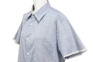 Martin Margiela マルタンマルジェラ 半袖シャツ トップス 袖切りっぱなし コットン ブルー 美品 中古 42669