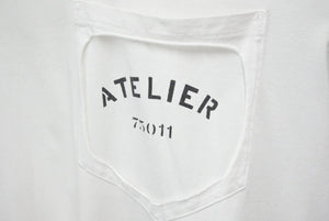 MAISON MARGIELA メゾンマルジェラ アトリエカットオフTシャツ 半袖 18SS Atelier Tee 75011 ホワイト サイズ50 中古 美品 42673