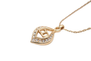 Christian Dior クリスチャンディオール ネックレス ラインストーン ロゴ ゴールド アクセサリー 小物 美品 中古 7.1g 42681