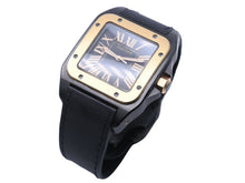 Load image into Gallery viewer, カルティエ サントス100 カーボン コンビ LM 型式W2020009 ブラック ピンクゴールド 良品 中古 42701