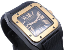 Load image into Gallery viewer, カルティエ サントス100 カーボン コンビ LM 型式W2020009 ブラック ピンクゴールド 良品 中古 42701