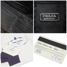 画像をギャラリービューアに読み込む, PRADA プラダ ワンショルダーバッグ ブラック 肩掛け 三角ロゴプレート ナイロン レザー シルバー金具 中古 42710
