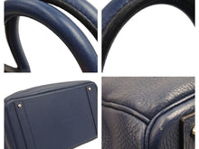 画像をギャラリービューアに読み込む, HERMES エルメス オータクロア 40 ブルーニュイ トゴ シルバー金具 HERMES 40 BLEU NUIT □N 美品 42711 中古