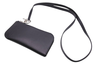 極美品 HERMES エルメス ストラップGM 携帯ケース Z刻印 レザー ブラック シルバー 中古 42736