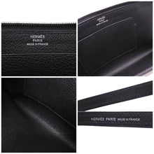 画像をギャラリービューアに読み込む, 極美品 HERMES エルメス ストラップGM 携帯ケース Z刻印 レザー ブラック シルバー 中古 42736