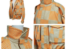 Load image into Gallery viewer, LOUIS VUITTON ルイ・ヴィトン ラフィア ダミエ ボンバー ジャケット オレンジ 21AW アウター 1A8P63 サイズ46 美品 中古 42776