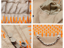 Load image into Gallery viewer, LOUIS VUITTON ルイ・ヴィトン ラフィア ダミエ ボンバー ジャケット オレンジ 21AW アウター 1A8P63 サイズ46 美品 中古 42776