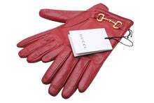 Load image into Gallery viewer, 極美品 GUCCI グッチ グローブ 手袋 ホースビット付き 603635 BAP00 6600 2020SS レザー レッド サイズ18.5cm 42793