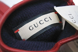 極美品 GUCCI グッチ グローブ 手袋 ホースビット付き 603635 BAP00 6600 2020SS レザー レッド サイズ18.5cm 42793