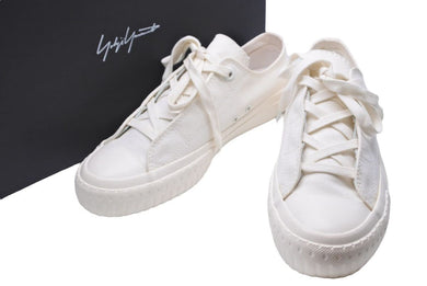 Yohji Yamamoto ヨウジヤマモト ローカットスニーカー 靴 キャンバス ホワイト サイズ5 美品 中古 42801