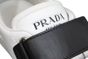 PRADA プラダ ベルクロカラー 切替 レザー スニーカー ホワイト ブラック レッド 20G068 靴 サイズ９ 中古 42802