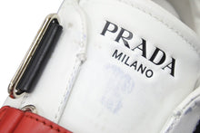 画像をギャラリービューアに読み込む, PRADA プラダ ベルクロカラー 切替 レザー スニーカー ホワイト ブラック レッド 20G068 靴 サイズ９ 中古 42802