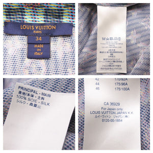 LOUIS VUITTON ルイ ヴィトン FHT051 長袖シャツ 19AW ヴァージル シルク 3D モノグラム サイズ 34 美品 中古 42813