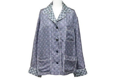 LOUIS VUITTON ルイ ヴィトン FHT051 長袖シャツ 19AW ヴァージル シルク 3D モノグラム サイズ 34 美品 中古 42813