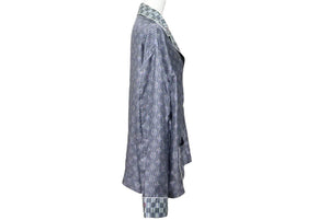 LOUIS VUITTON ルイ ヴィトン FHT051 長袖シャツ 19AW ヴァージル シルク 3D モノグラム サイズ 34 美品 中古 42813
