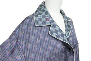 LOUIS VUITTON ルイ ヴィトン FHT051 長袖シャツ 19AW ヴァージル シルク 3D モノグラム サイズ 34 美品 中古 42813