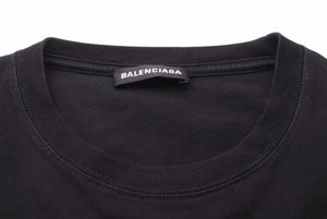 BALENCIAGA バレンシアガ トップス Tシャツ ワンポイント 黒 ブラック ロゴ 半袖Tシャツ 中古 42815