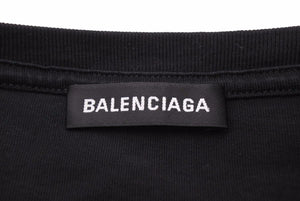 BALENCIAGA バレンシアガ トップス Tシャツ ワンポイント 黒 ブラック ロゴ 半袖Tシャツ 中古 42815
