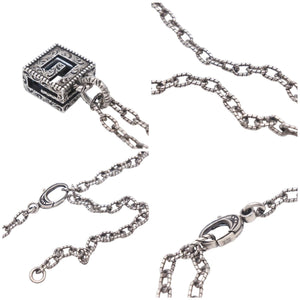 美品 GUCCI グッチ ネックレス ペンダント スクエアG シルバー925 24.9g アクセサリー チェーン ジュエリー 552768 中古 42819