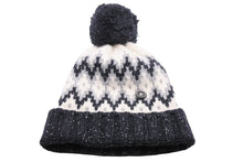 Load image into Gallery viewer, CHANEL シャネル ニット ニットキャップ 46772K05930 ウール カシミア ノルディック柄 ブラック サンプル品 美品 中古 42826