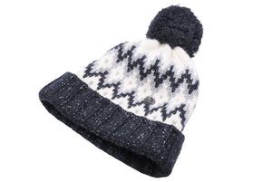 CHANEL シャネル ニット ニットキャップ 46772K05930 ウール カシミア ノルディック柄 ブラック サンプル品 美品 中古 42826