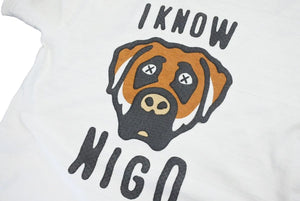HUMAN MADE ヒューマンメイド I KNOW NIGO KAWS Tシャツ カットソー コットン ホワイト ブラウン サイズXL 美品 中古 42855