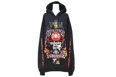 VETEMENTS ヴェトモン パーカー2022SS メタルパッチ ロゴ フーディ サイズ M UE52TR500B ワッペン 美品 中古 42866