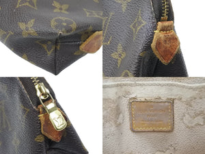 LouisVuitton ルイヴィトン ポシェットコスメティック ポーチ モノグラム M47515 ブラウン ゴールド金具 美品 中古 42930