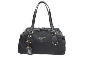 PRADA プラダ トートバッグ 肩掛けバッグ ハンドバッグ 三角ロゴプレート ナイロン レザー 良品 中古 42943