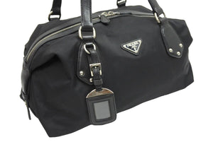 PRADA プラダ トートバッグ 肩掛けバッグ ハンドバッグ 三角ロゴプレート ナイロン レザー 良品 中古 42943