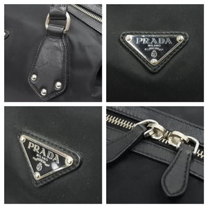 PRADA プラダ トートバッグ 肩掛けバッグ ハンドバッグ 三角ロゴプレート ナイロン レザー 良品 中古 42943