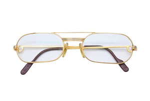 某メーカー メガネ カルティエ Cartier ラウンド型 GP C079708 度あり 小物