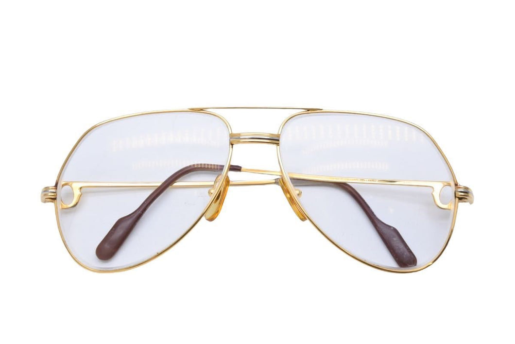 Cartier カルティエ メガネ トリニティ ティアドロップ 度あり 334893 GP ゴールド サイズ59□16 美品 中古 42964