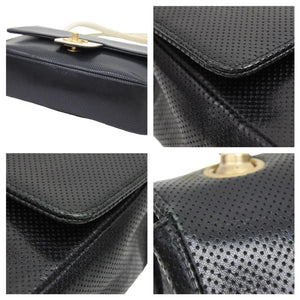 CHANEL シャネル ココマーク ターンロック 25cm パンチング ショルダー バッグ バイカラー 美品 中古 42972