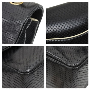 CHANEL シャネル ココマーク ターンロック 25cm パンチング ショルダー バッグ バイカラー 美品 中古 42972