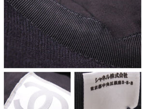 CHANEL シャネル スポーツライン キャップ 帽子 ボックス ロゴ ココマーク ウール ブラック グレー 美品 中古 42992