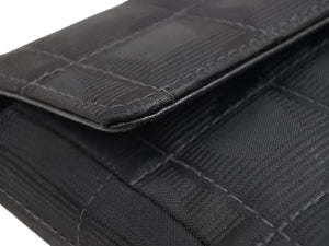 CHANEL シャネル ニュートラベル チェーンショルダーバッグ 6番台 ココマーク ブラック ナイロンジャガード レザー 中古 43033