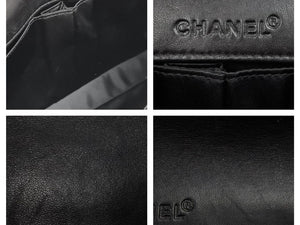CHANEL シャネル ニュートラベル チェーンショルダーバッグ 6番台 ココマーク ブラック ナイロンジャガード レザー 中古 43033