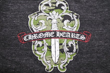画像をギャラリービューアに読み込む, CHROME HEARTS クロムハーツ スウェットパンツ ダガープリント グレー ホワイト グリーン サイズS 美品 中古 43042