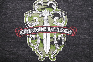 CHROME HEARTS クロムハーツ スウェットパンツ ダガープリント グレー ホワイト グリーン サイズS 美品 中古 43042