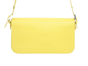 FENDI フェンディ ショルダーバッグ ハンドバッグ トレバゲット 8BR720 レザー イエロー シルバー金具 美品 中古 43049