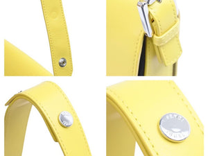 FENDI フェンディ ショルダーバッグ ハンドバッグ トレバゲット 8BR720 レザー イエロー シルバー金具 美品 中古 43049