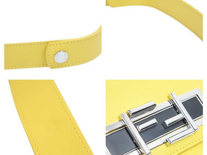 FENDI フェンディ ショルダーバッグ ハンドバッグ トレバゲット 8BR720 レザー イエロー シルバー金具 美品 中古 43049