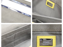 画像をギャラリービューアに読み込む, FENDI フェンディ ショルダーバッグ ハンドバッグ トレバゲット 8BR720 レザー イエロー シルバー金具 美品 中古 43049