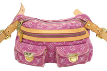 Load image into Gallery viewer, Louis Vuitton ルイヴィトン バギーPM モノグラムデニム ショルダーバッグ M95212 デニム レザー パープル ピンク 美品 中古 43054