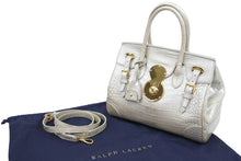 画像をギャラリービューアに読み込む, RALPH LAUREN ラルフローレン リッキー 2way ハンドバッグ シルバー シャイニー 美品 43056